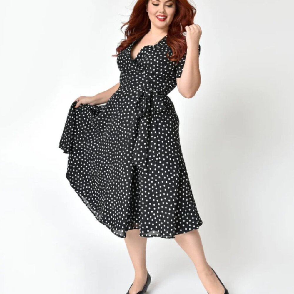 1940's Inspired Polka dot Wrap Dress